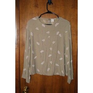 Uniqlo  Womens Size Medium Print Blouse Casual Relaxed Size Medium Long Sleeve